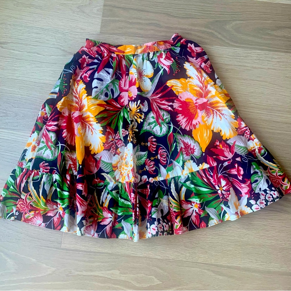 tropical floral mini skirt